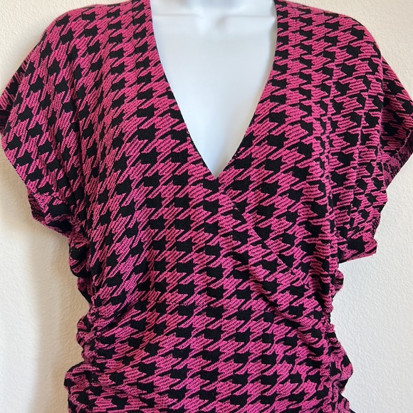 ZARA Ruched Houndstooth Sweater Dress - Picture 6 of 11
